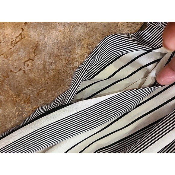 ZARA TRAFALUC Black + White Striped Full-Length Pants Small - Picture 13 of 14